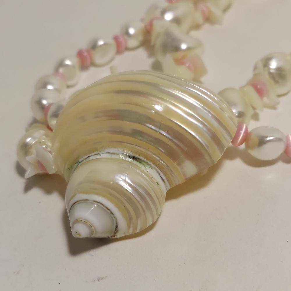 Freshwater Pearls & Pink Beads Shell Pendant Necklace Double Strand Magnetic - Picture 2 of 13
